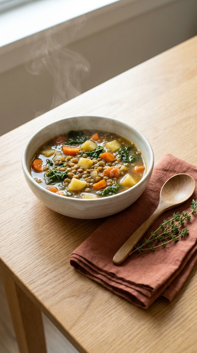 lentil soup ready to serve