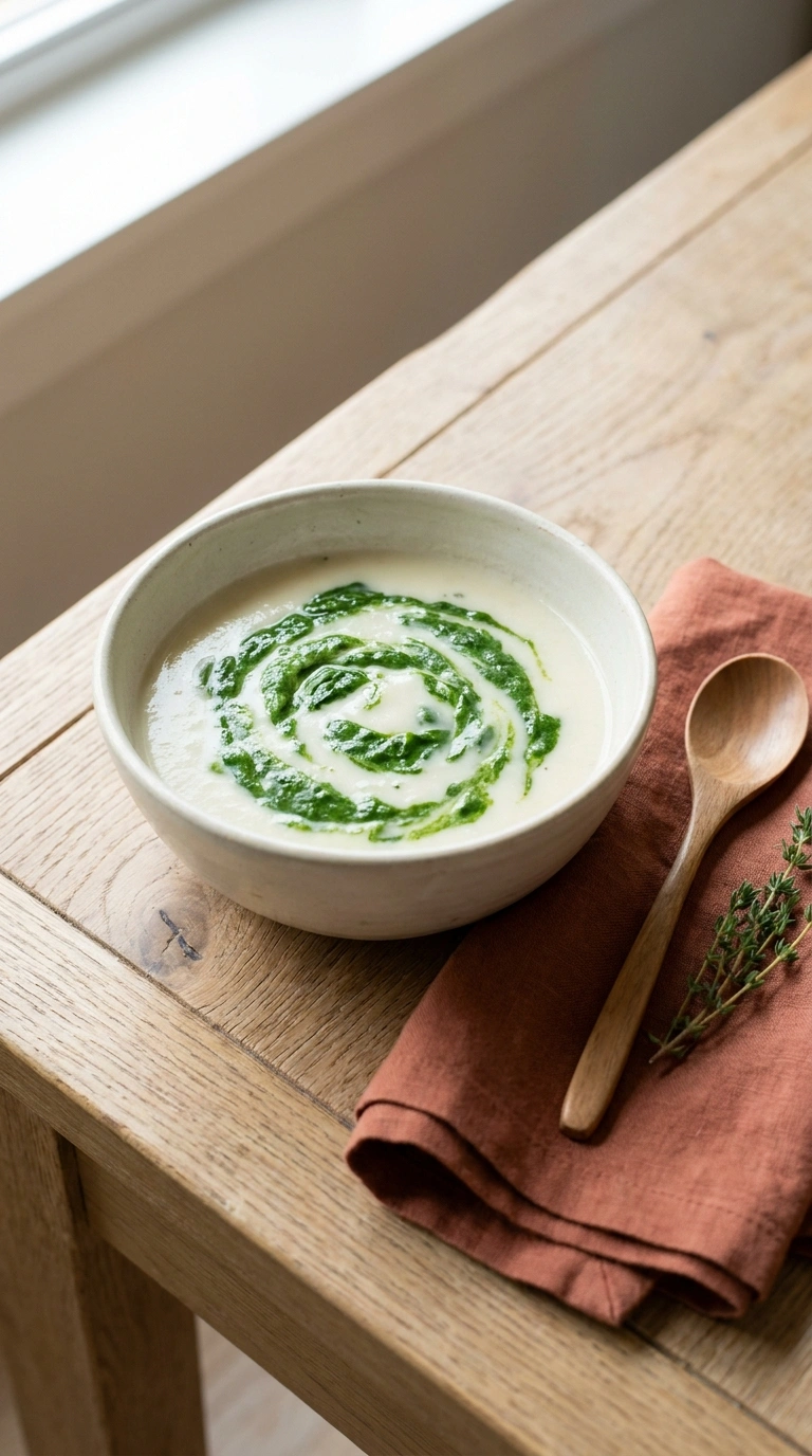 white bean soup ready to serve