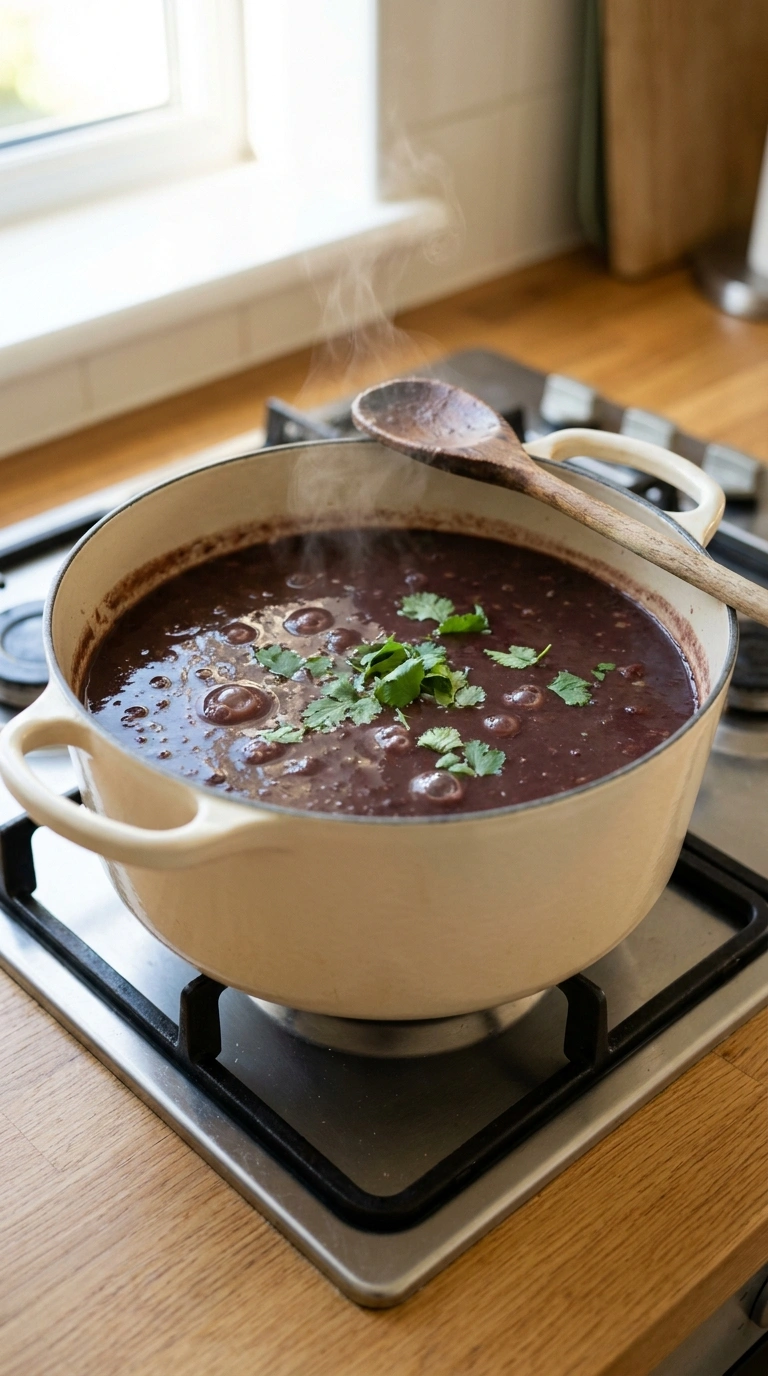 Cooking instructions for black bean soup