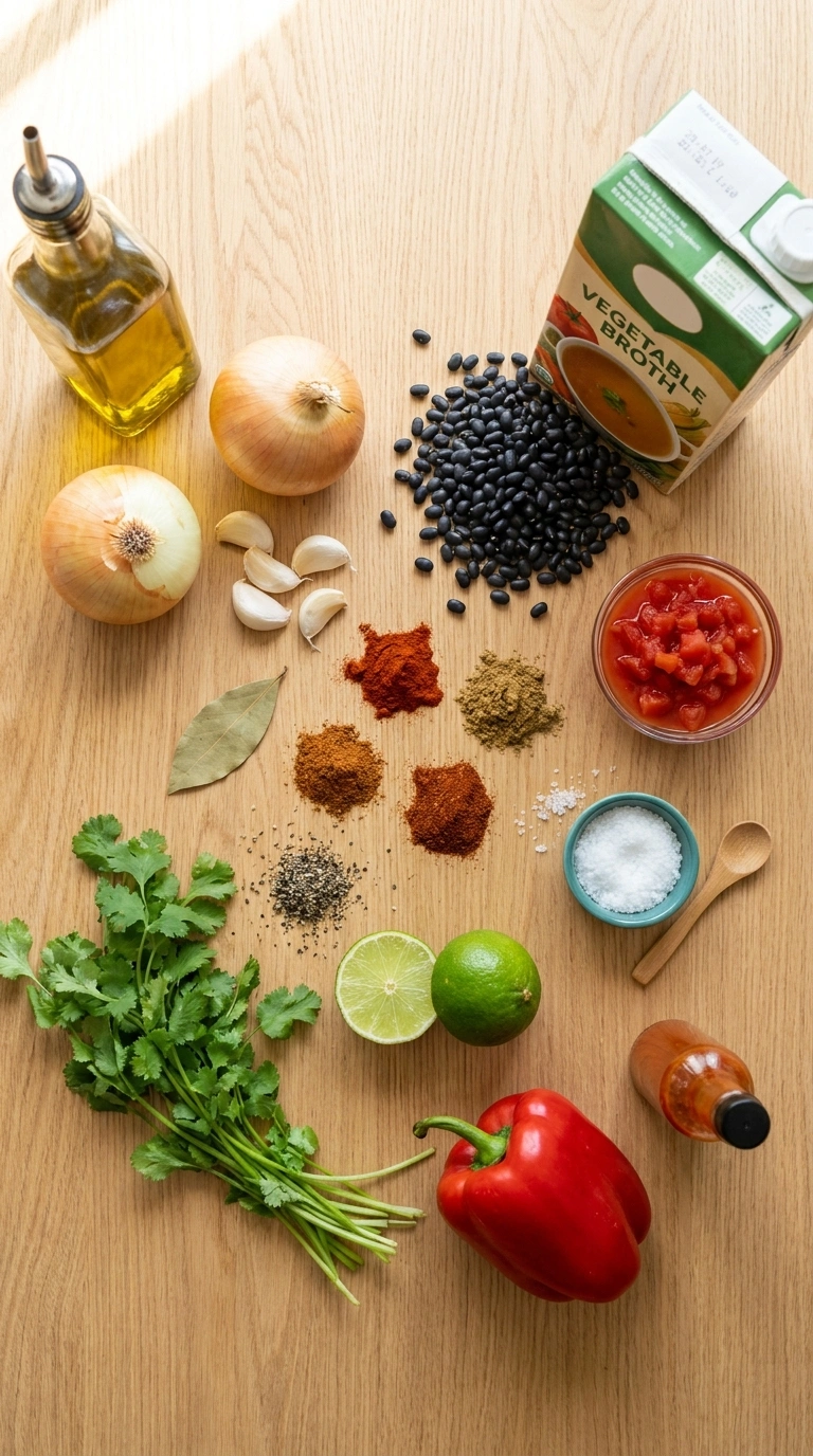 Ingredients for black bean soup