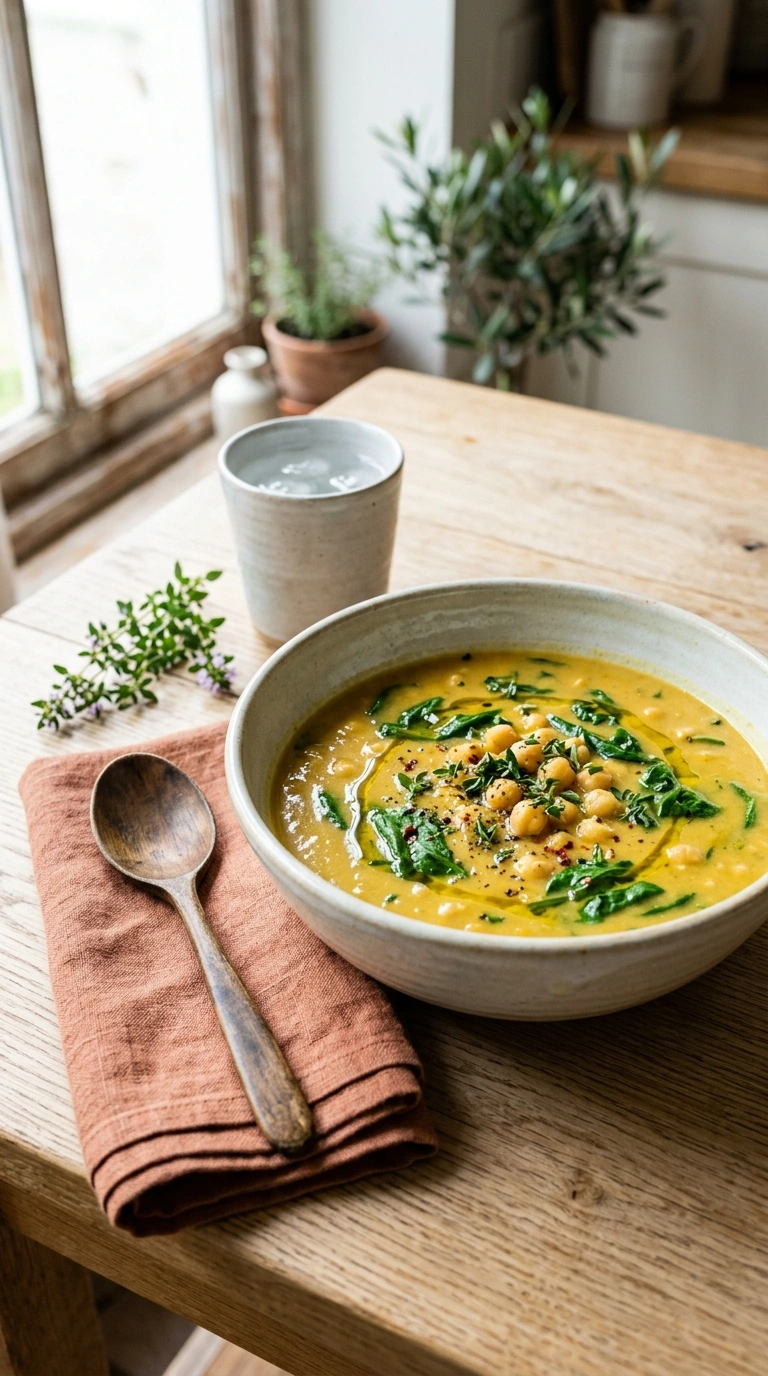 chickpea soup ready to serve