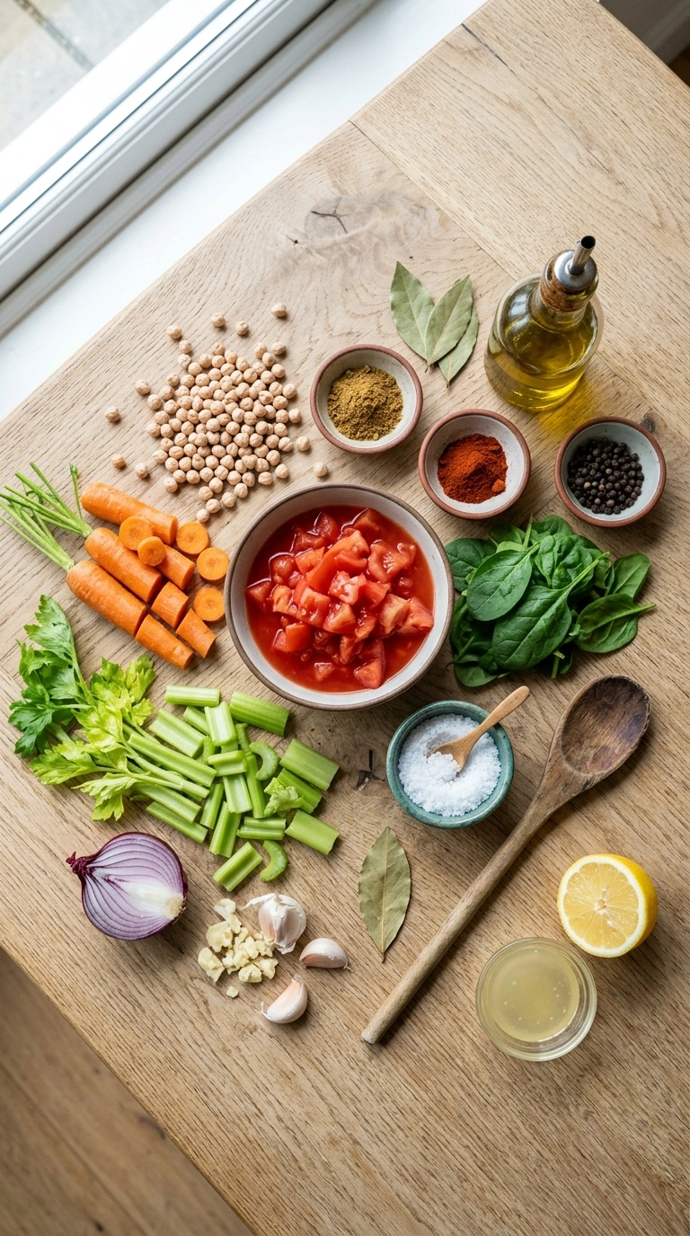 Ingredients for chickpea soup