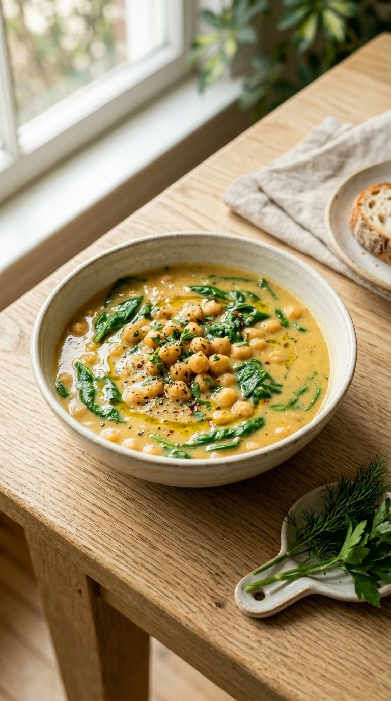 Cozy Chickpea Soup | 30-Min Comfort Family Dinner Bowl