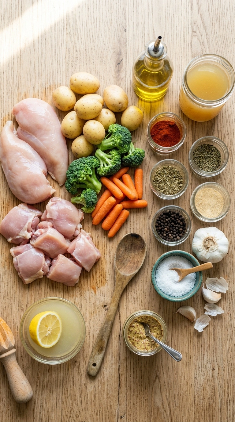 Ingredients for sheet pan chicken