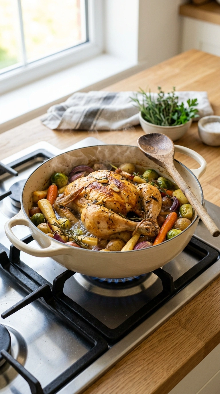 Cooking instructions for sheet pan chicken and veggies