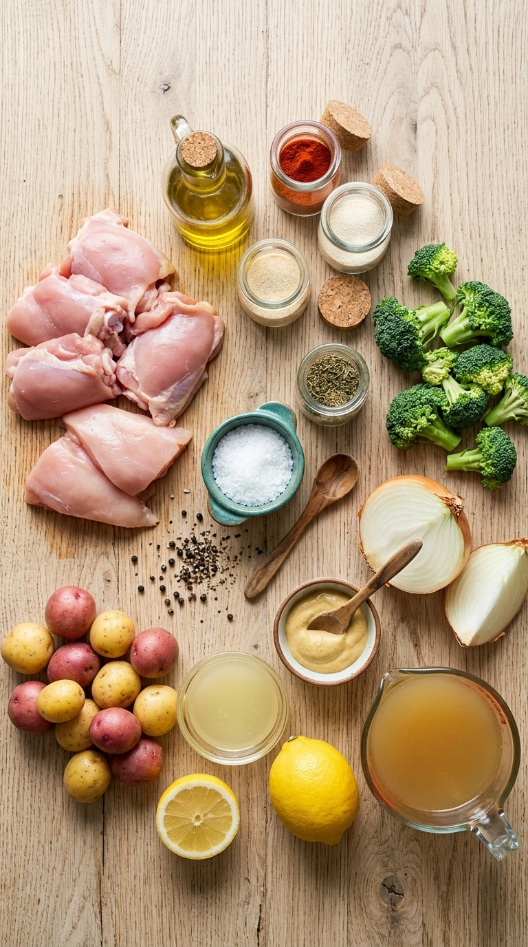 Ingredients for sheet pan chicken thighs