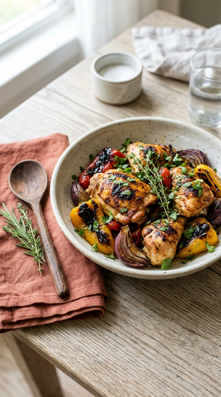 sheet pan chicken fajitas ready to serve