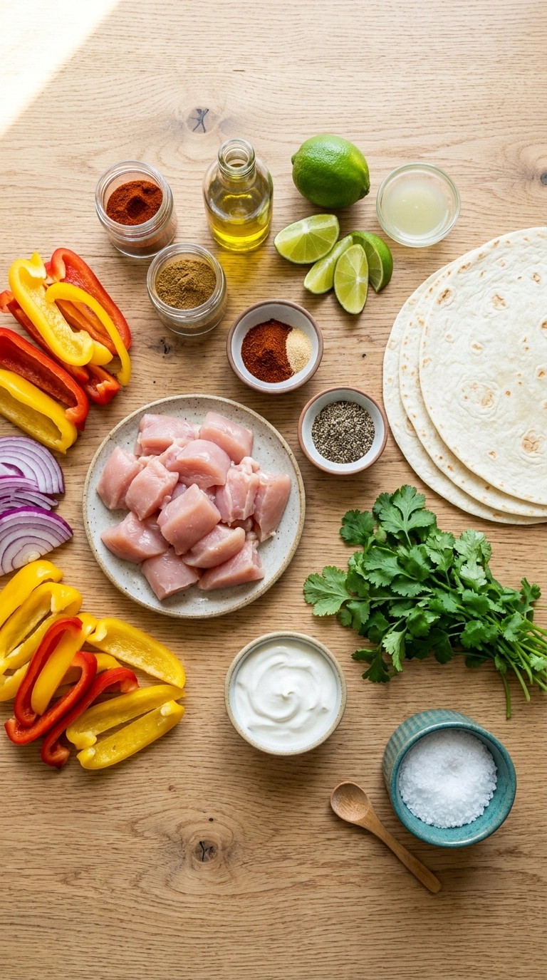 Ingredients for sheet pan chicken fajitas