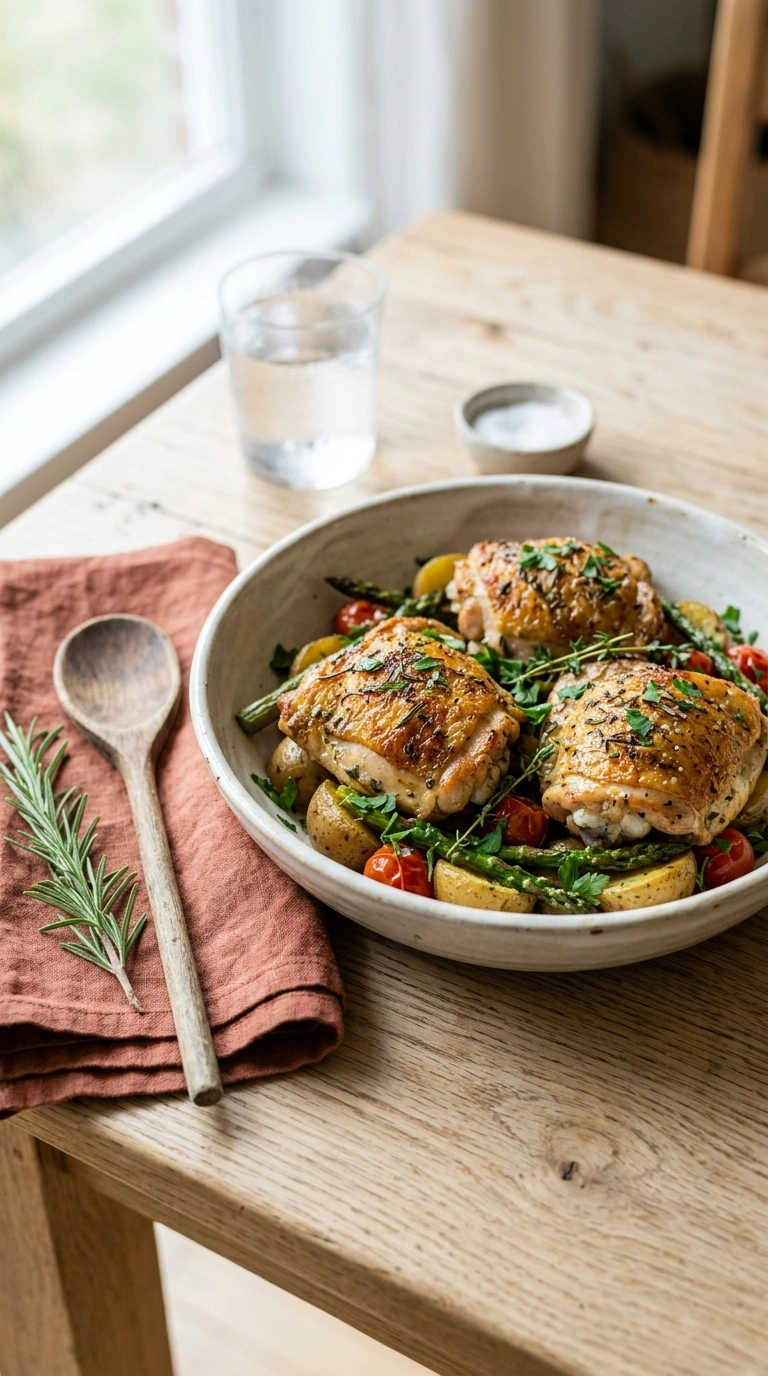 baked chicken thighs ready to serve