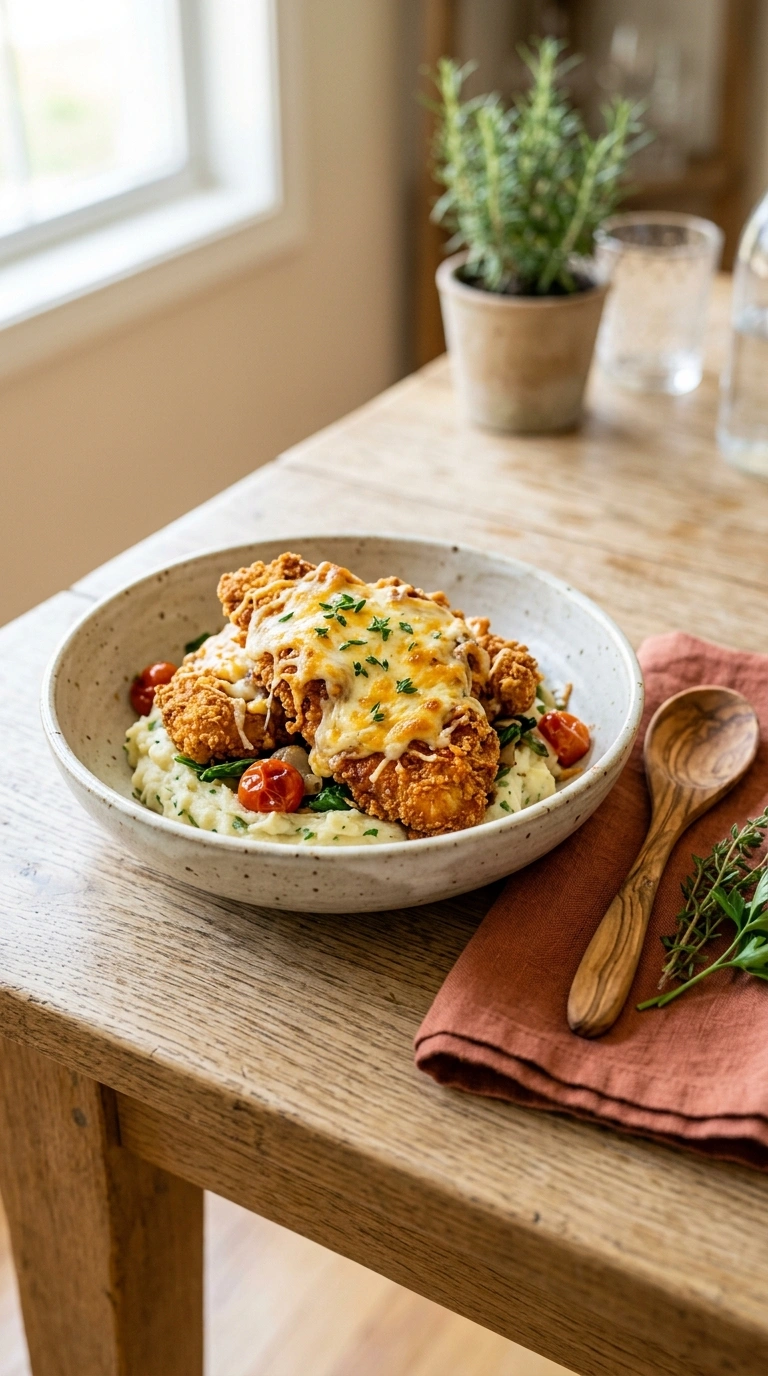 baked chicken parmesan ready to serve