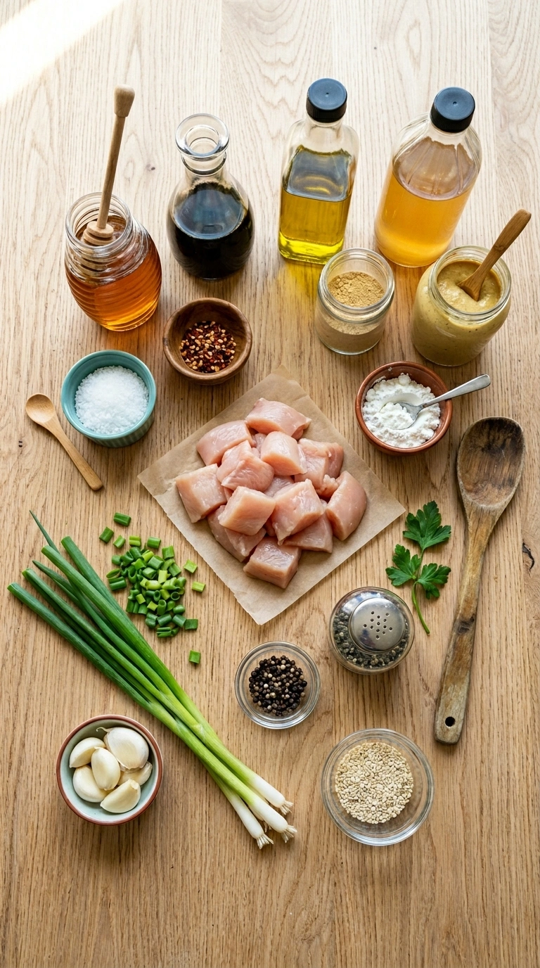 Ingredients for baked honey garlic chicken