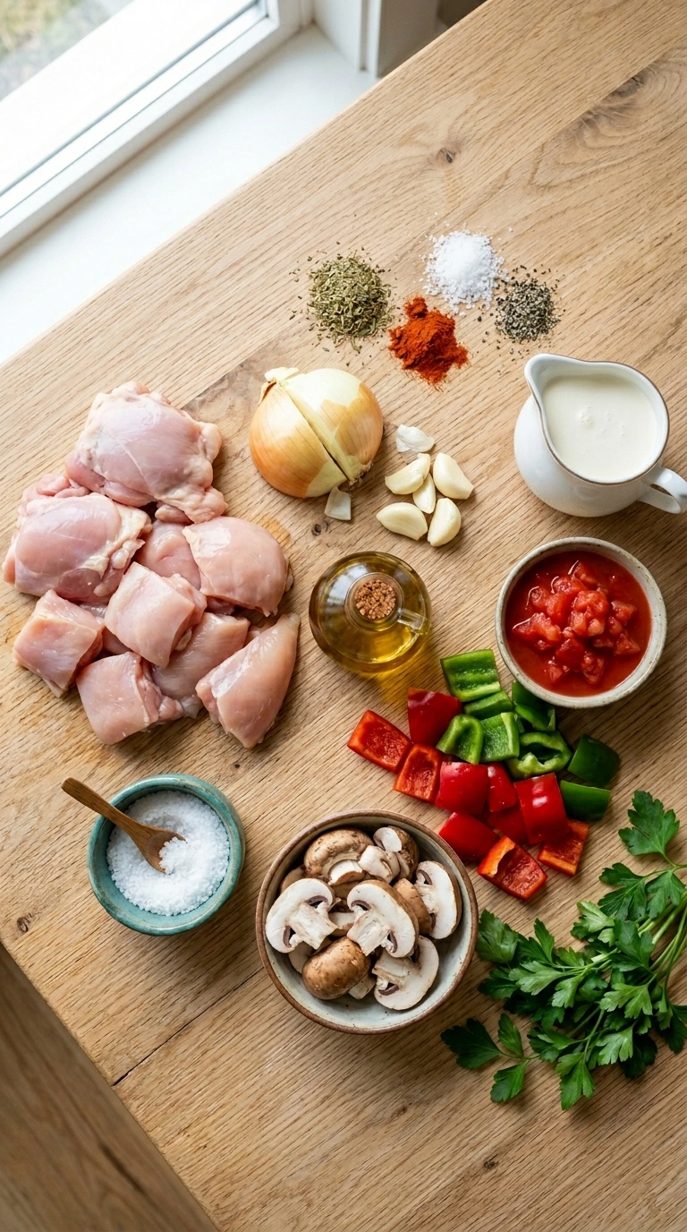 Ingredients for skillet chicken