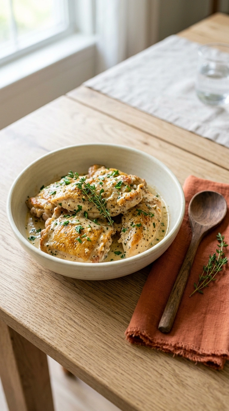 garlic butter skillet chicken ready to serve