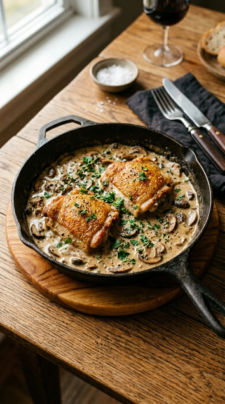 Savory Skillet Chicken Mushroom | 30-Min Family Weeknight Dinner