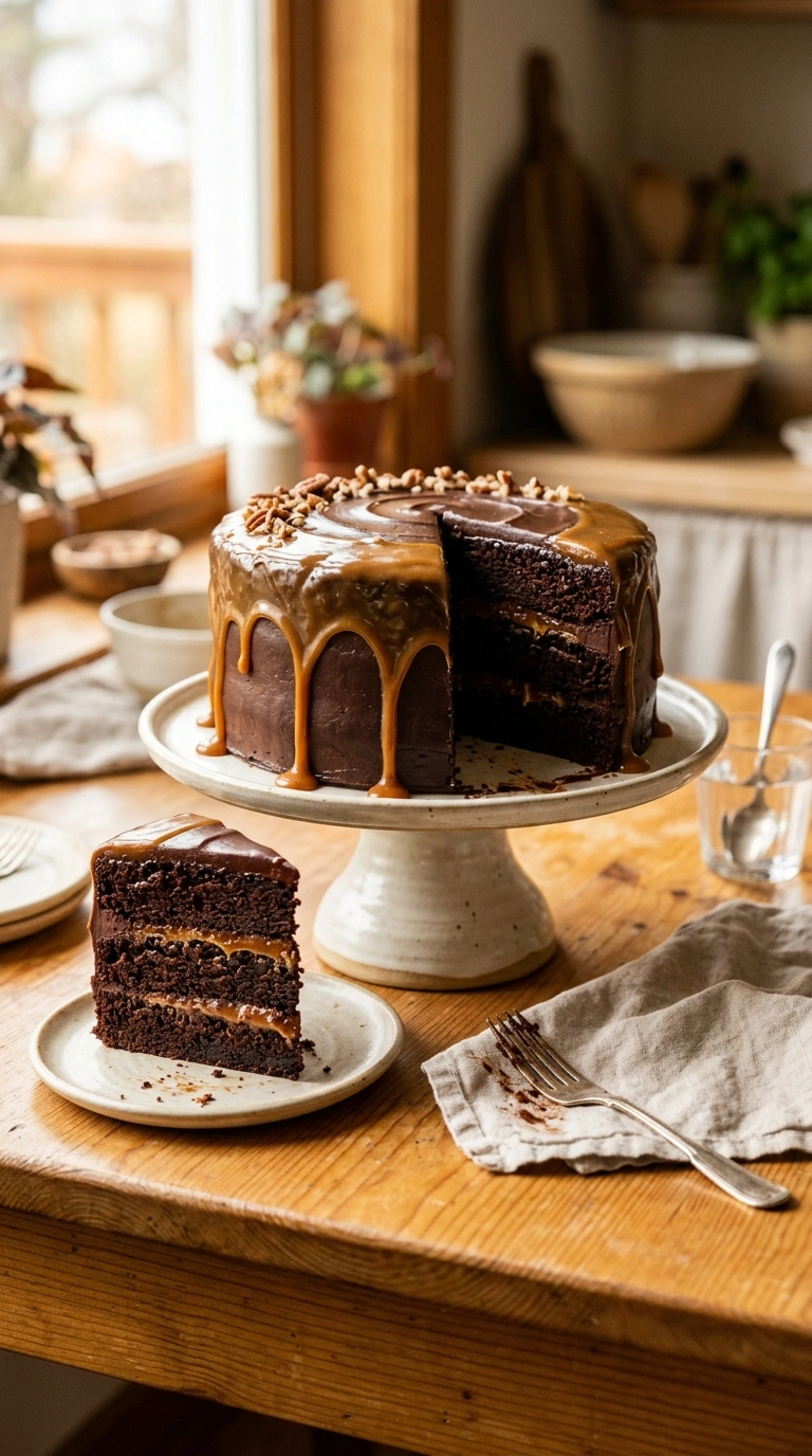 Gooey Chocolate Caramel Cake | Stunning Family Party Dessert