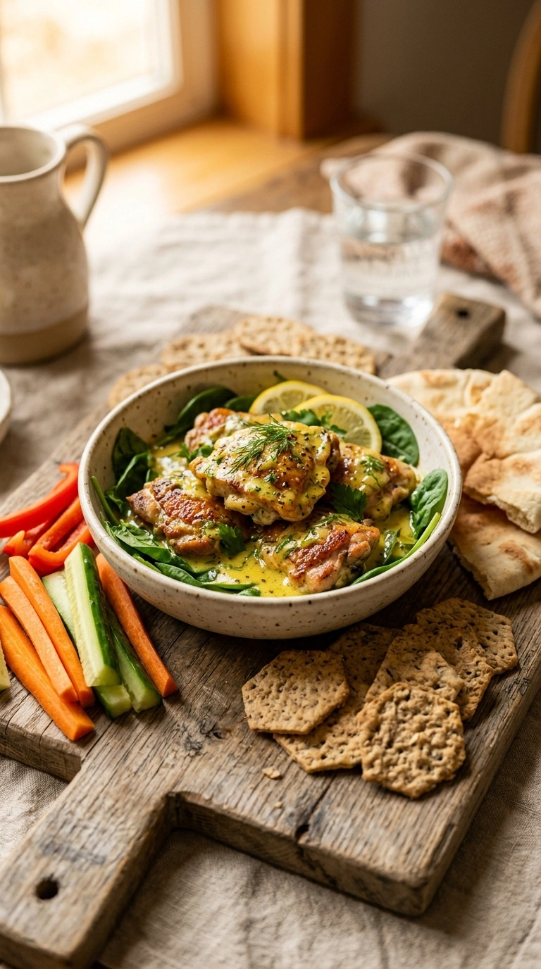 one pot lemon chicken ready to serve