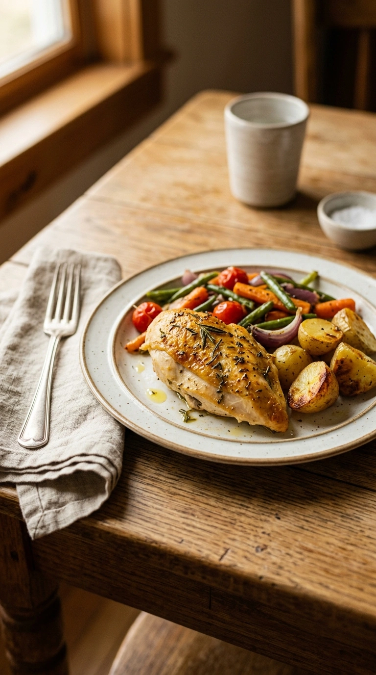 one pot chicken and potatoes ready to serve