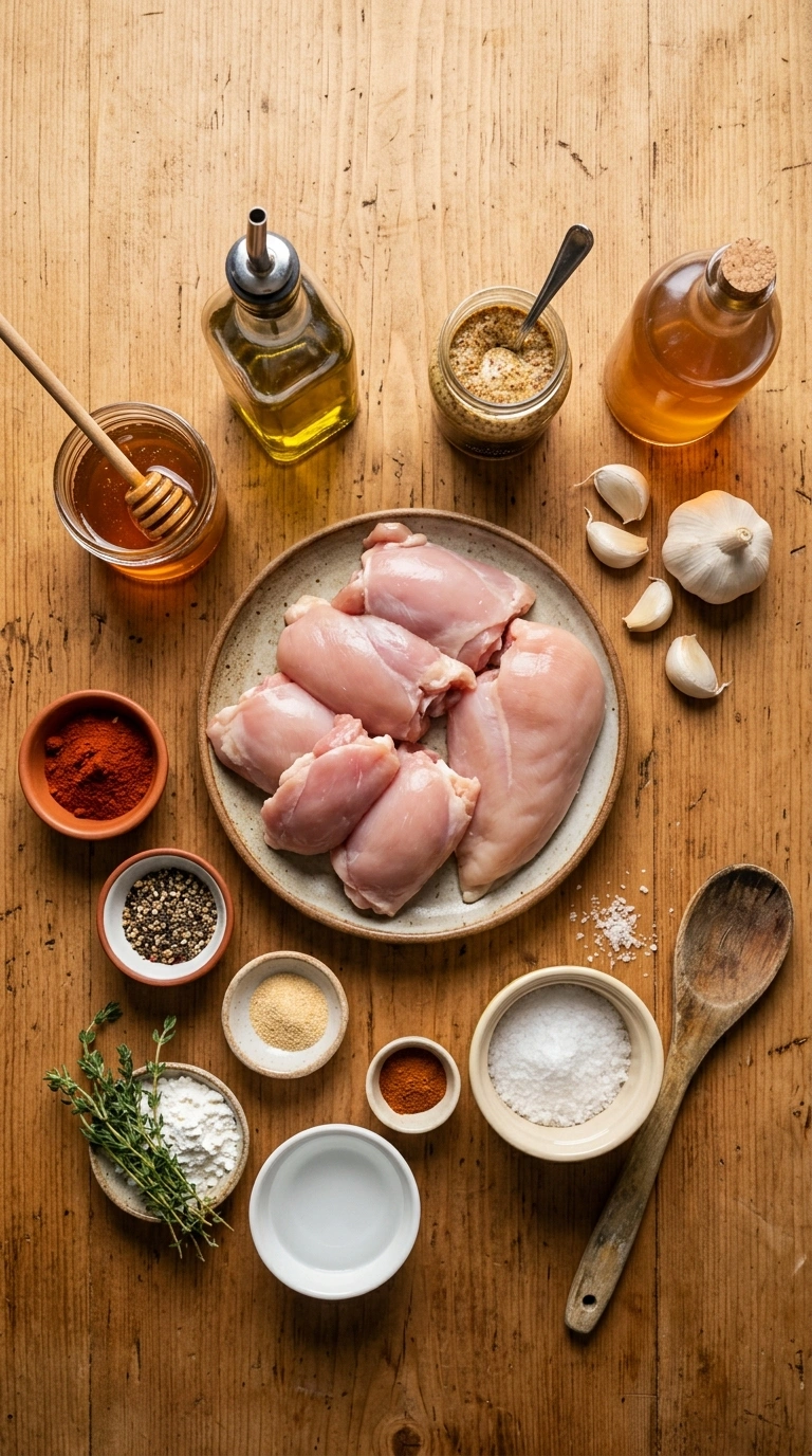 Ingredients for honey mustard chicken