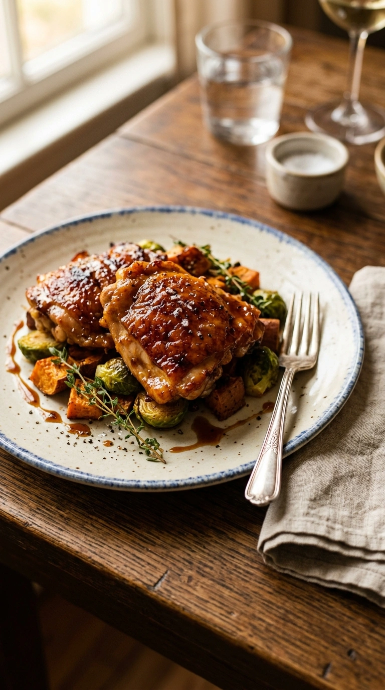 maple glazed chicken ready to serve