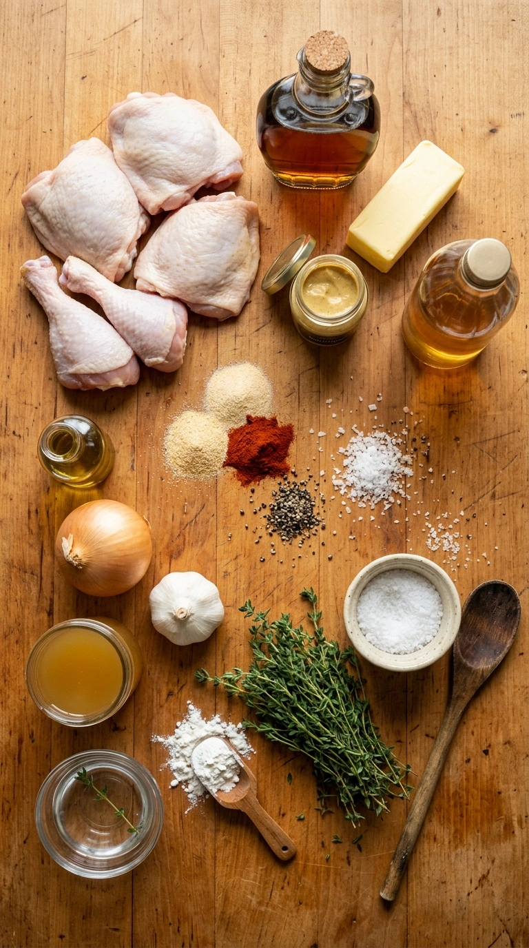 Ingredients for maple glazed chicken