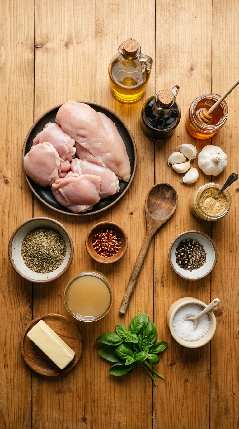 Ingredients for balsamic glazed chicken