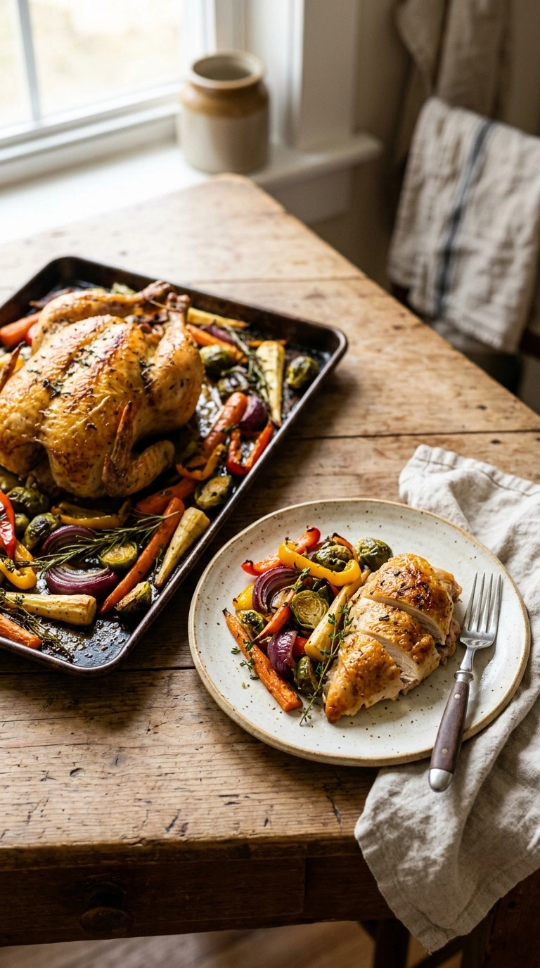 back to school sheet pan dinner ready to serve