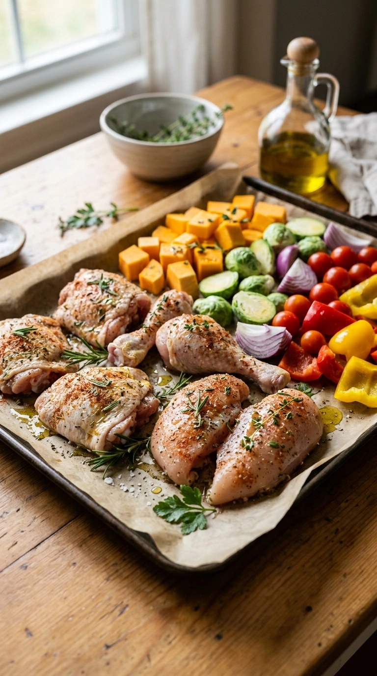 Cooking instructions for back to school sheet pan dinner