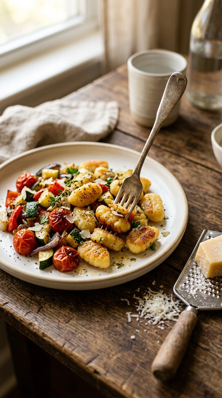 sheet pan gnocchi ready to serve