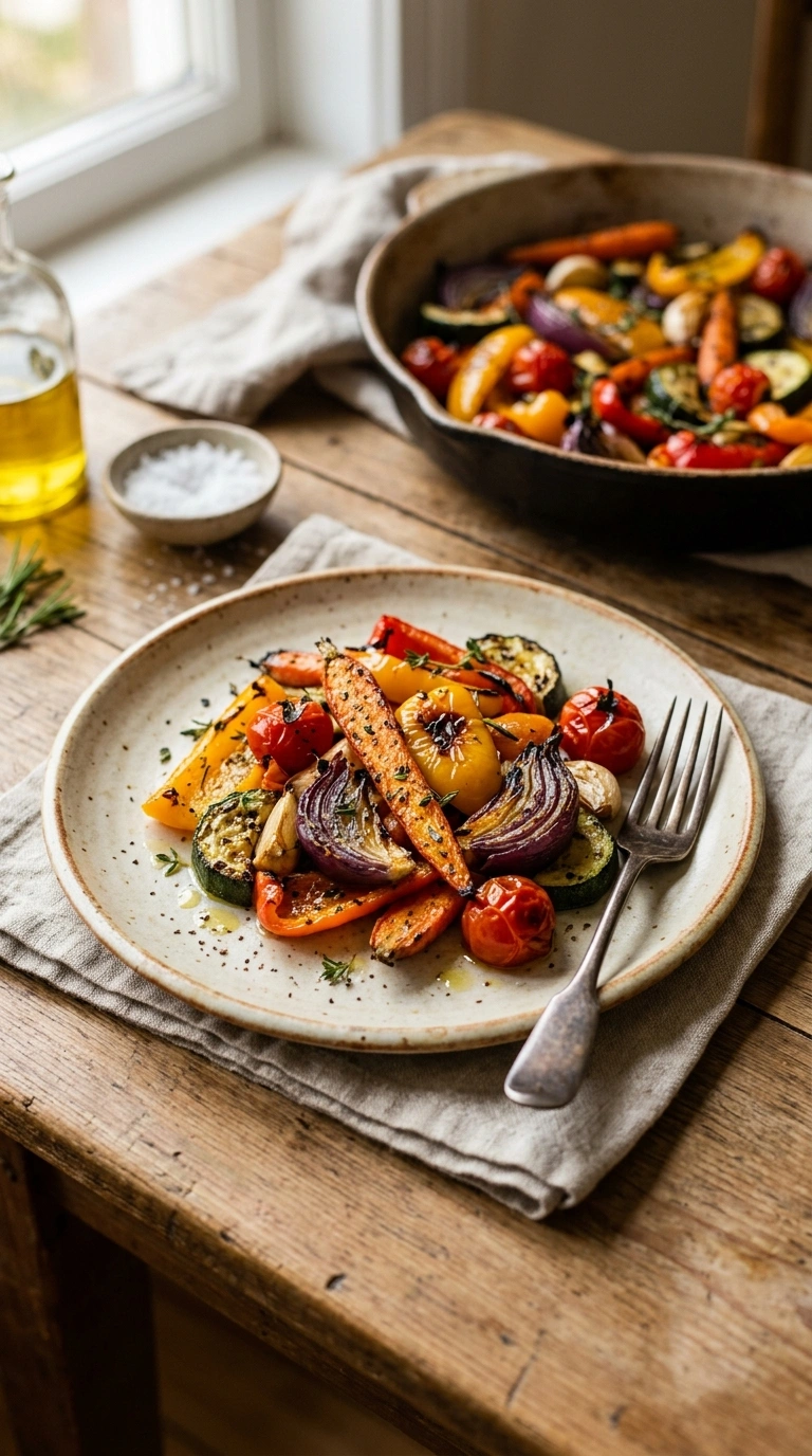 sheet pan veggie dinner ready to serve