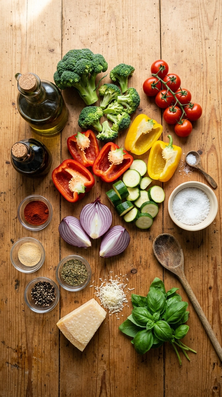 Ingredients for sheet pan veggie dinner