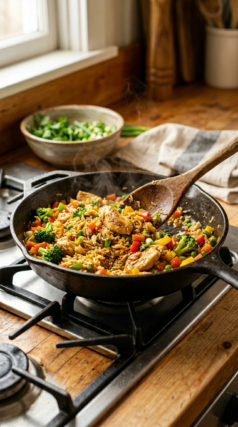 Cooking instructions for chicken rice bowl