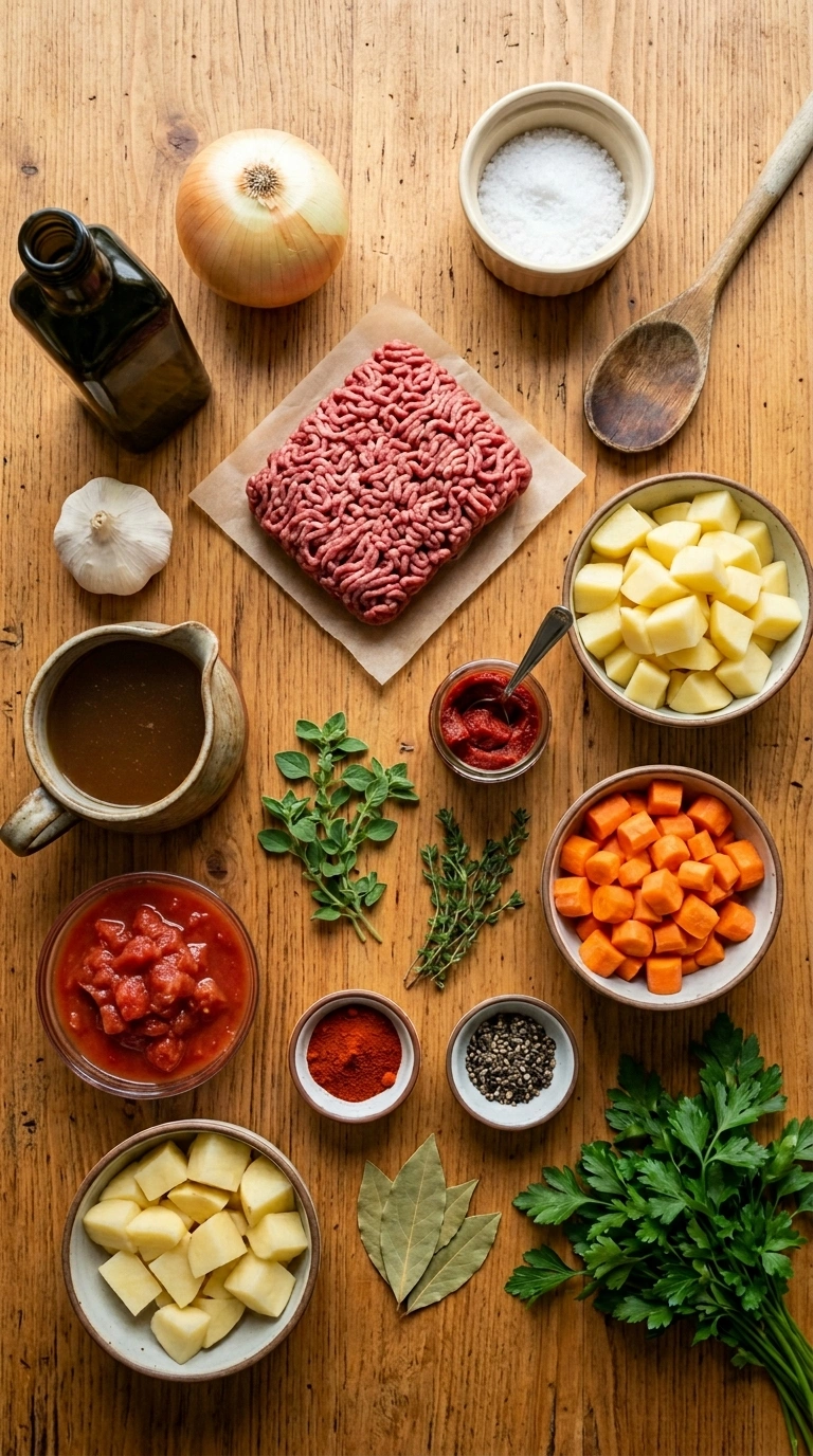 Ingredients for 30 minute beef dinner