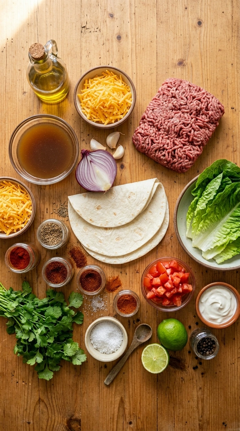 Ingredients for 30 minute taco dinner