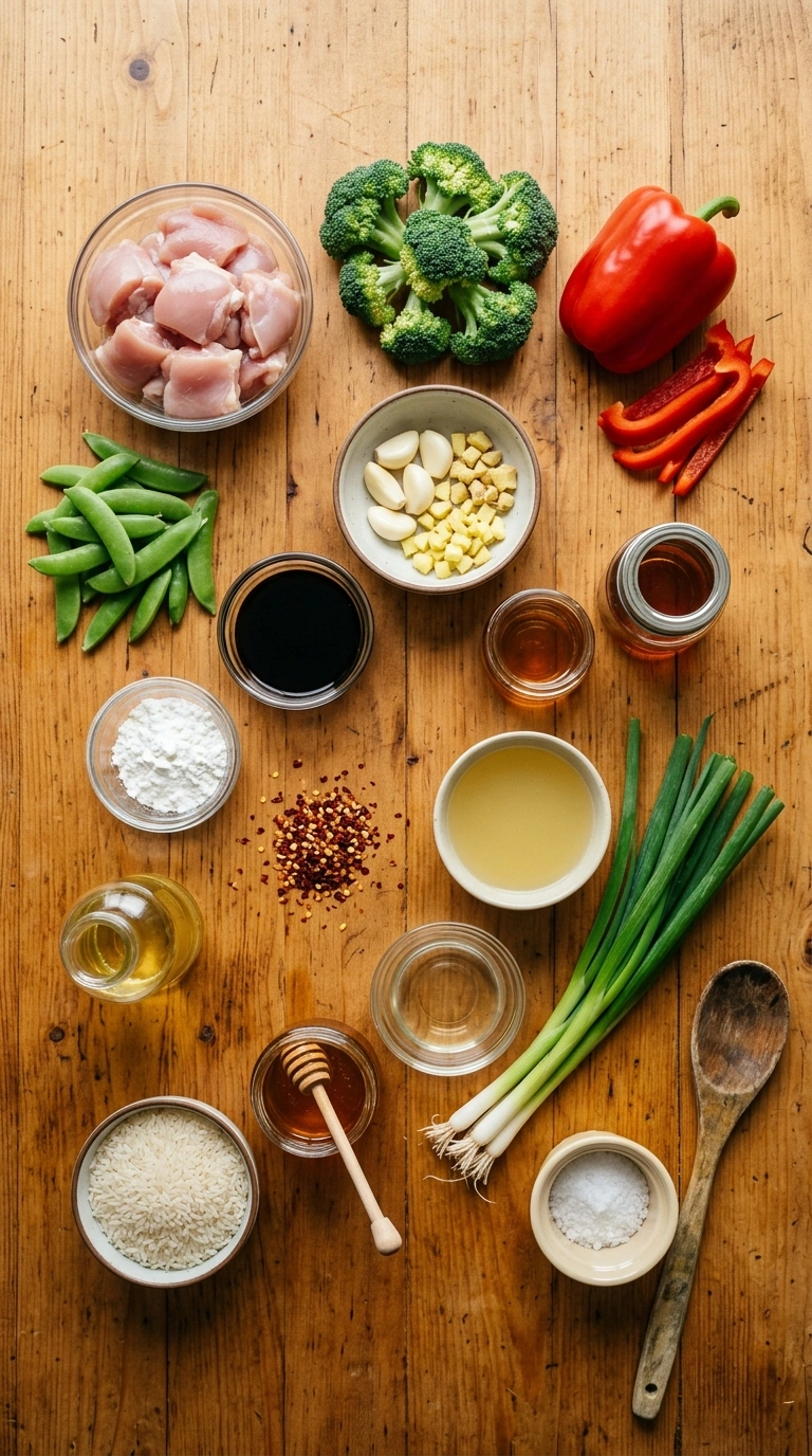 Ingredients for 30 minute stir fry dinner