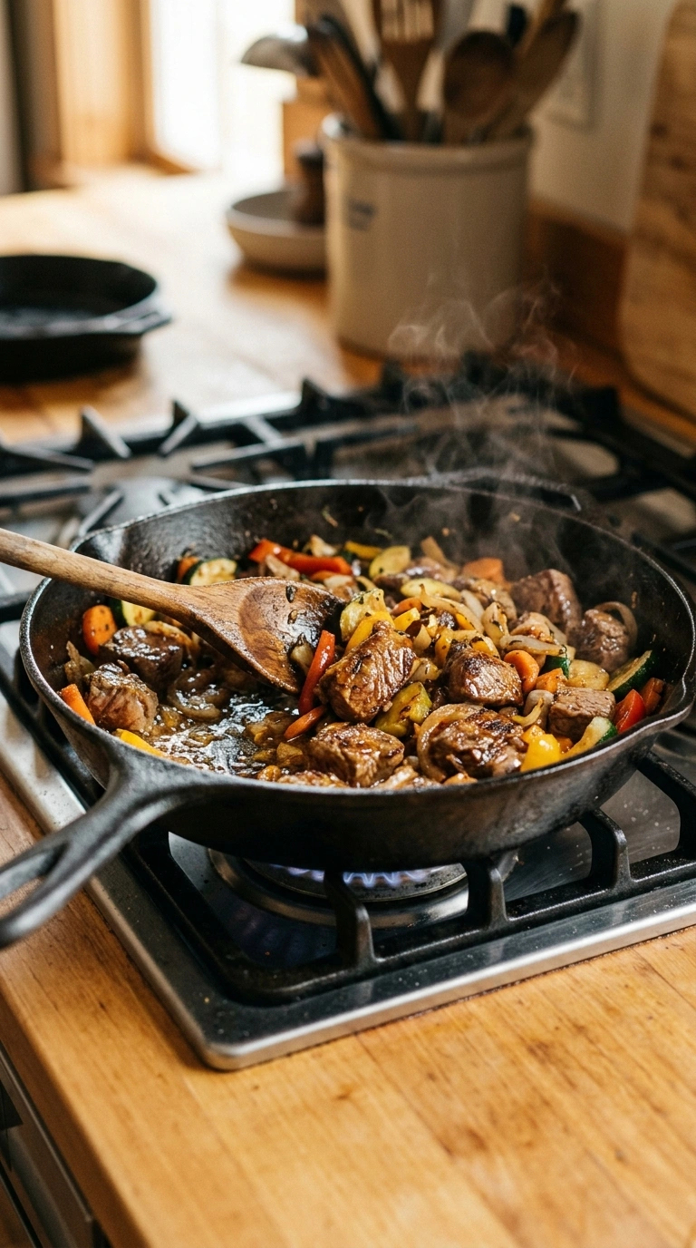 Cooking instructions for school night skillet