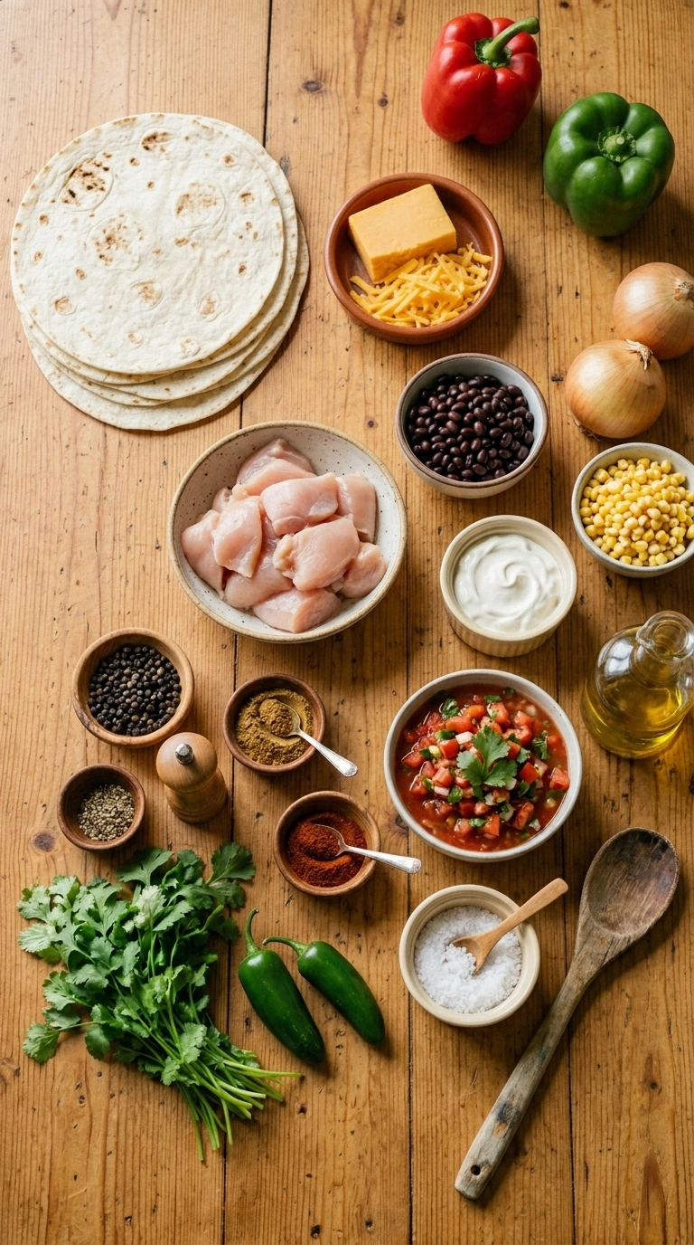 Ingredients for weeknight quesadilla