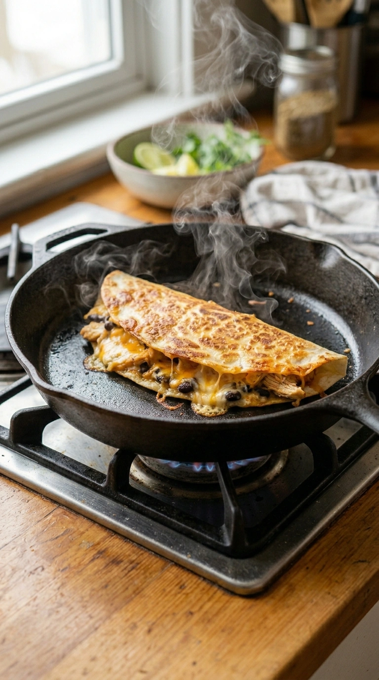 Cooking instructions for weeknight quesadilla