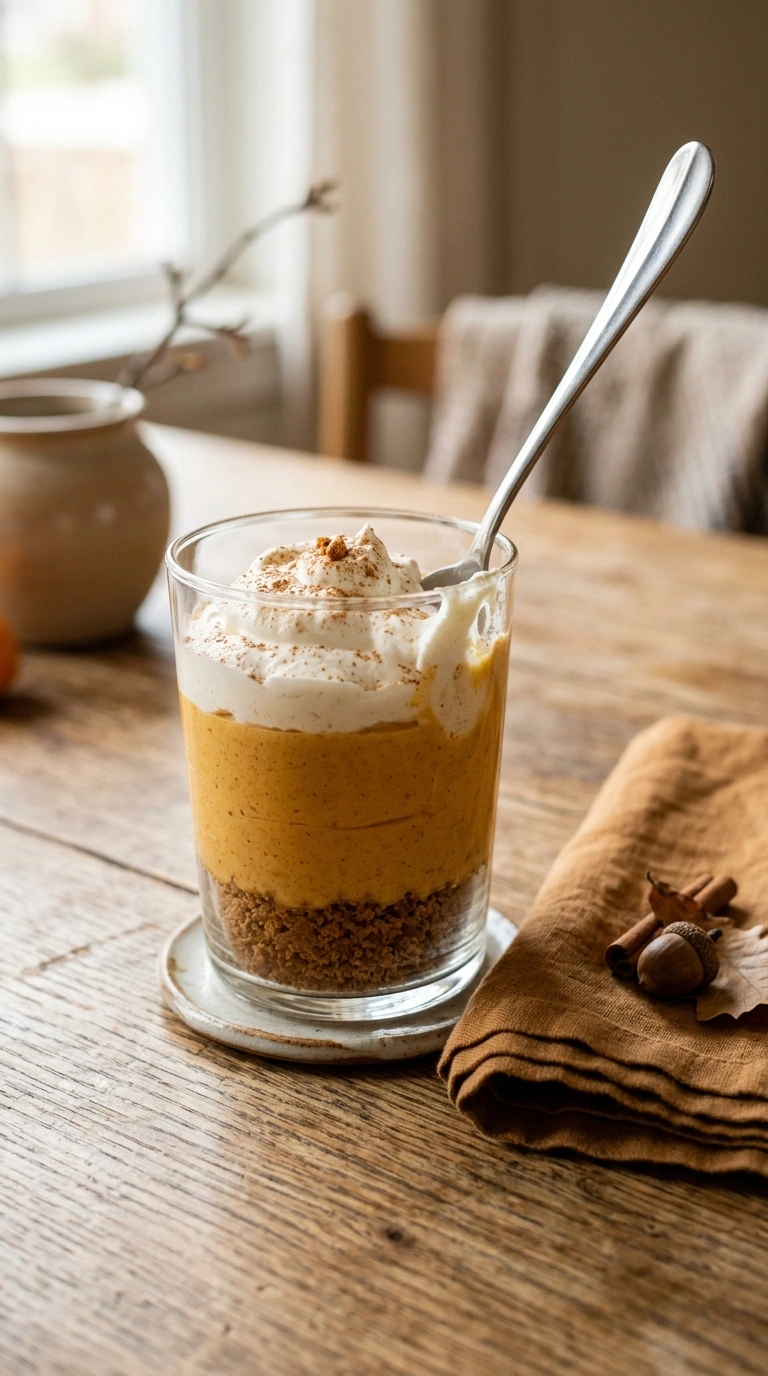 no bake pumpkin cheesecake ready to serve