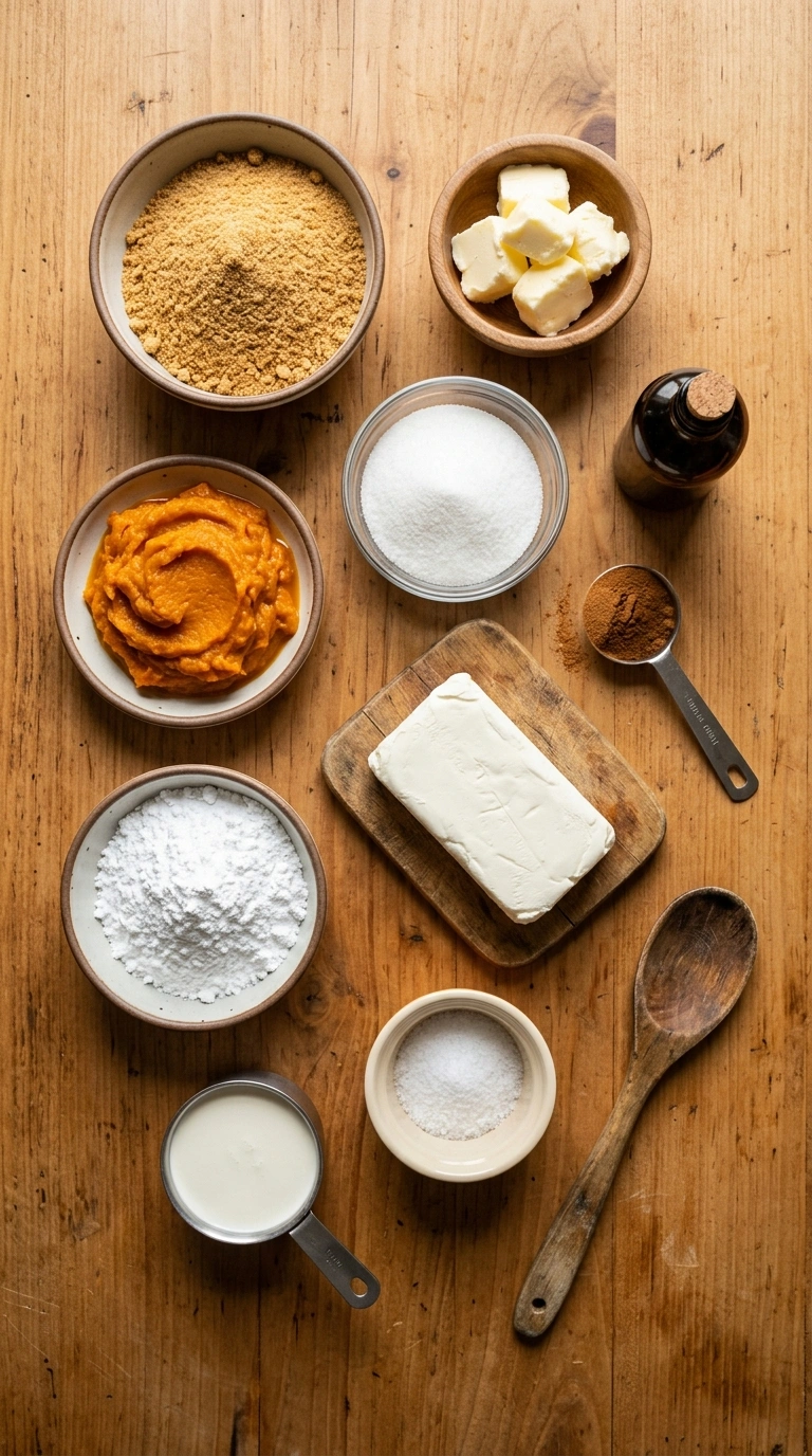 Ingredients for no bake pumpkin cheesecake
