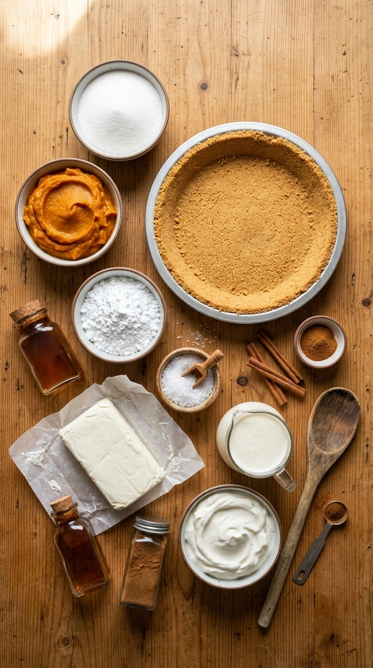 Ingredients for no bake pumpkin pie