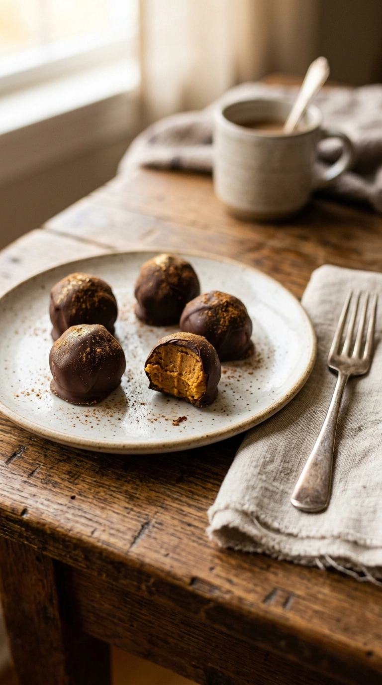 no bake pumpkin truffles ready to serve