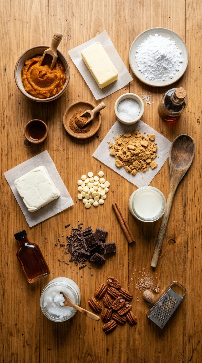 Ingredients for no bake pumpkin truffles