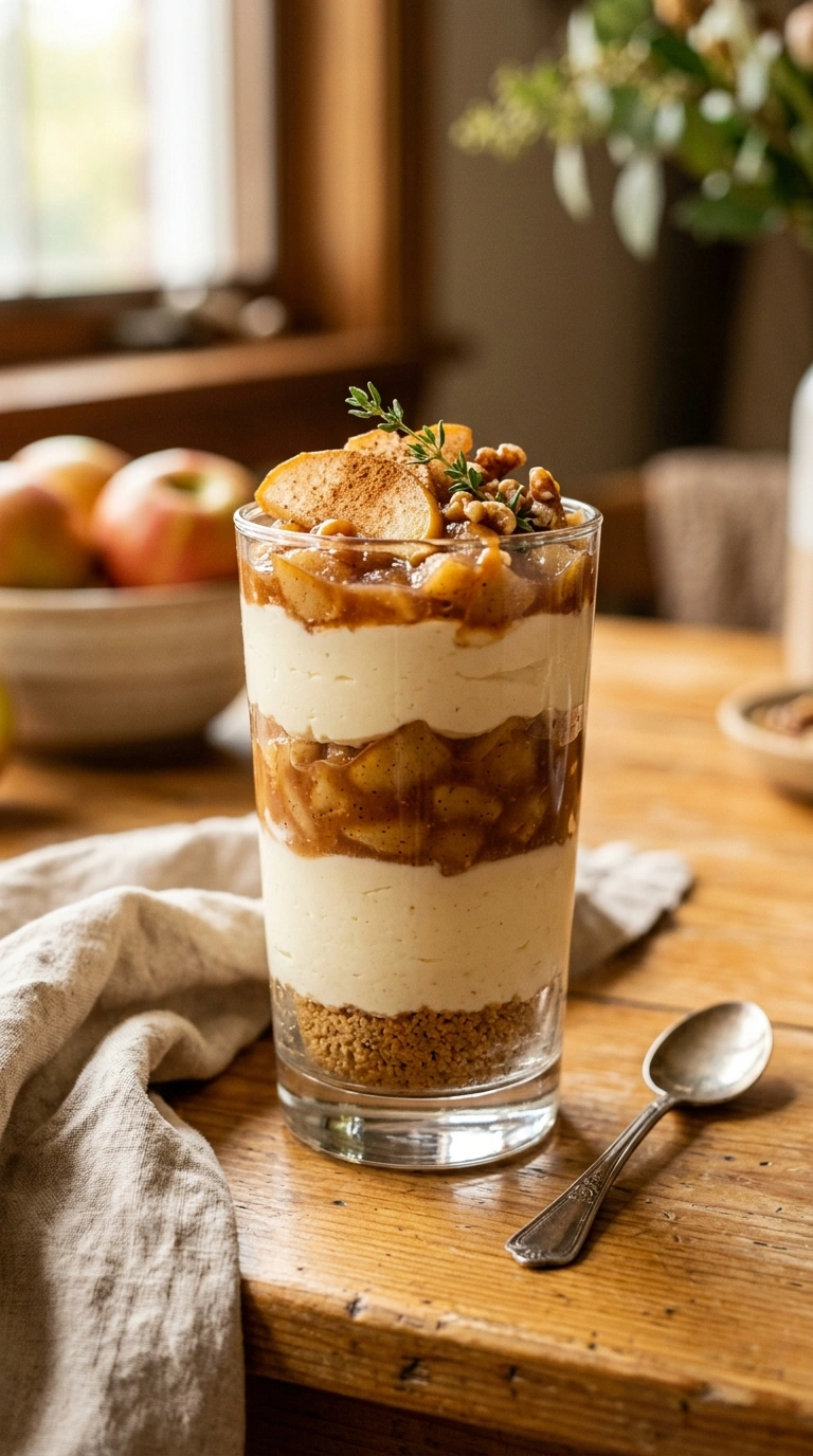Silky No-Bake Apple Cheesecake | Easy Cozy Fall Family Dessert