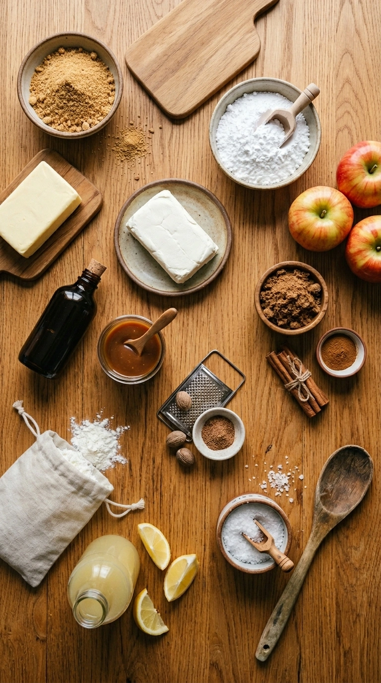 Ingredients for no bake apple cheesecake