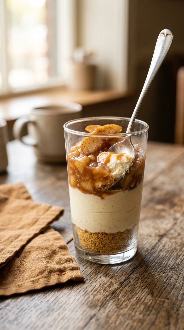 no bake apple cheesecake ready to serve