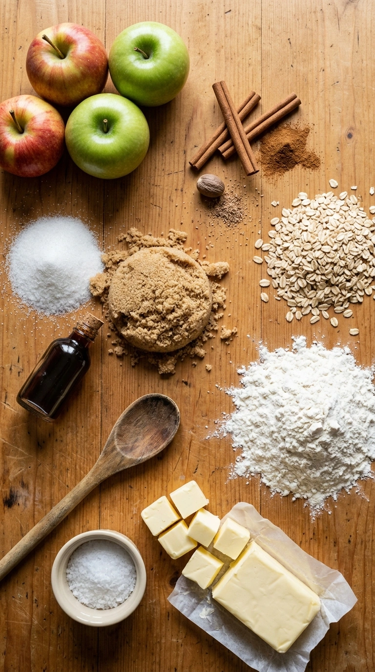 Ingredients for apple crisp