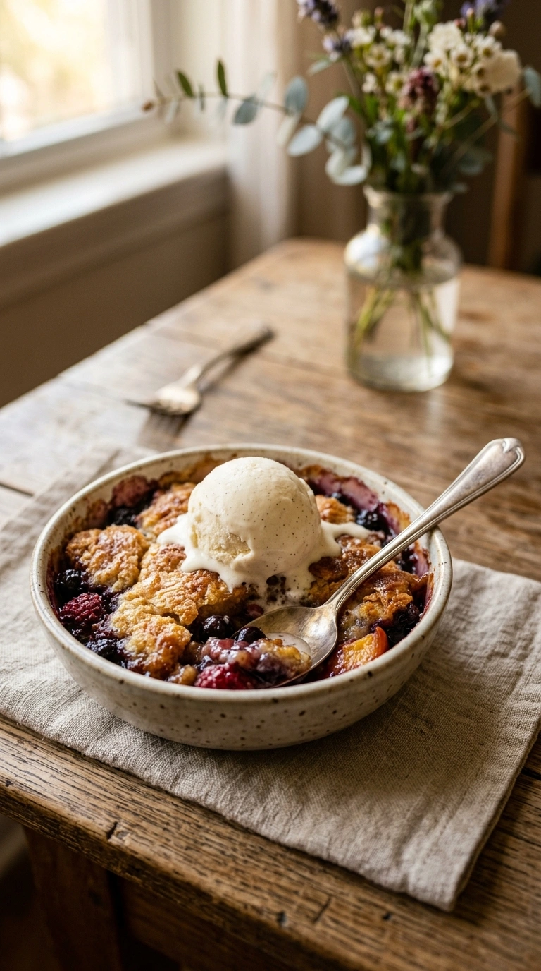 apple cobbler ready to serve