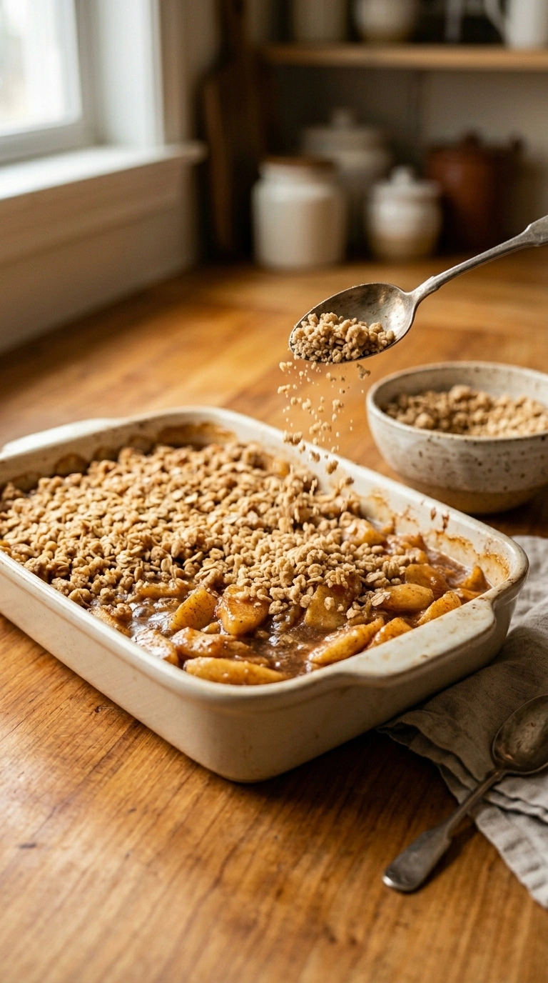 Cooking instructions for apple oat crumble