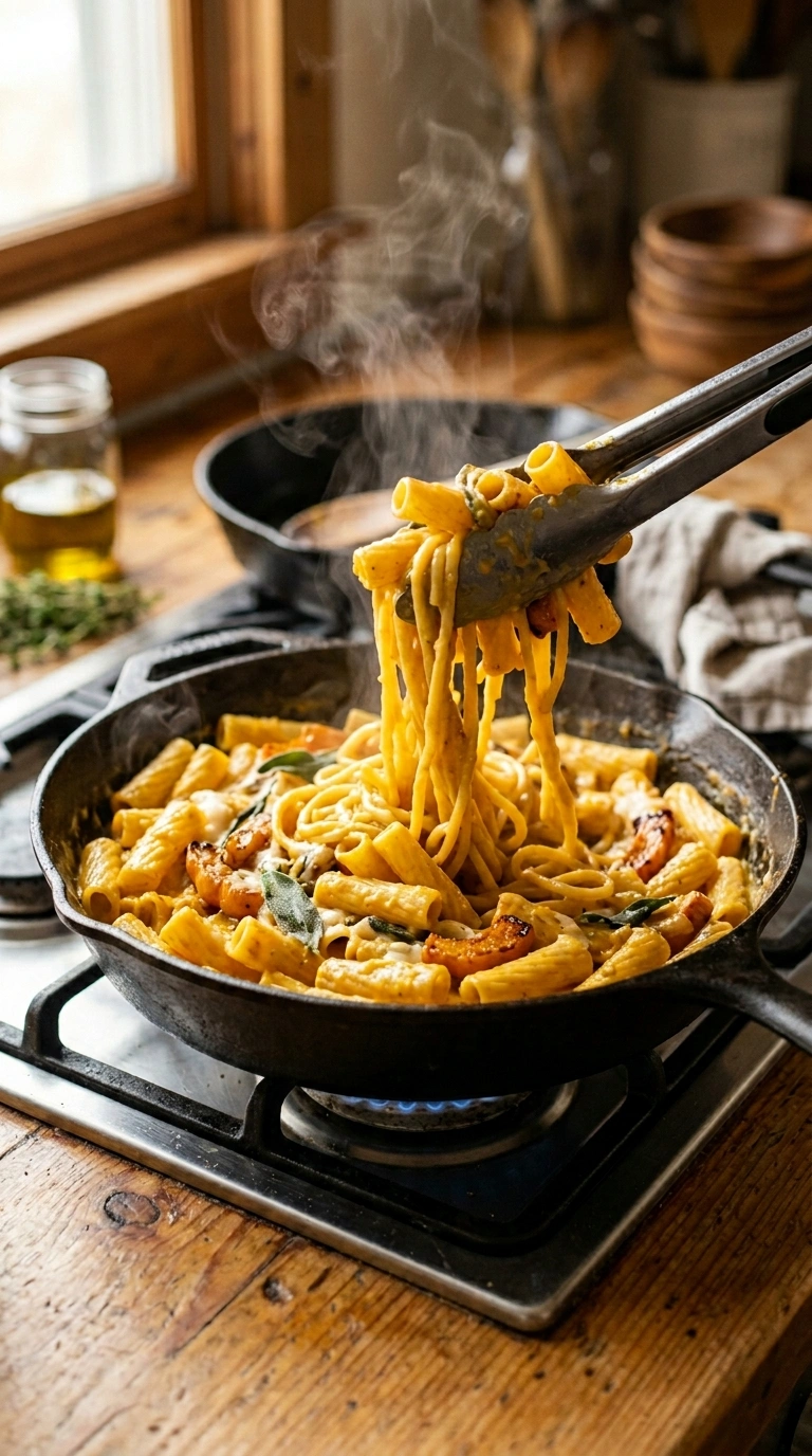Cooking instructions for butternut squash pasta