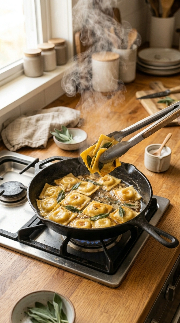 Cooking instructions for butternut squash ravioli